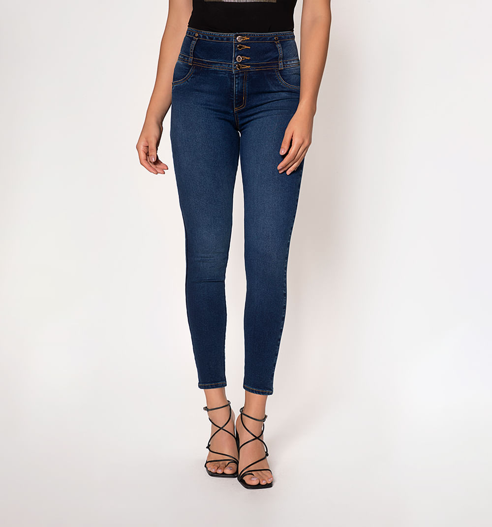 Jean ultraslim tiro alto pretina ancha c