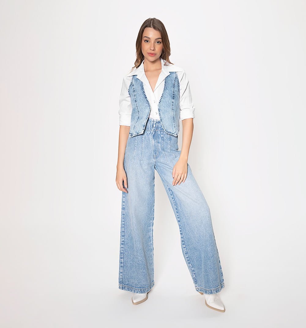 Chaleco basico en denim