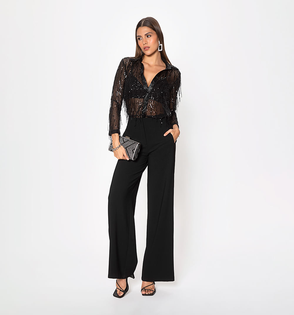 Blusa m/larga  cuello cartera