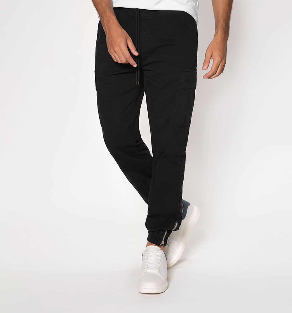 Pantalón cargo para hombre con cierre en