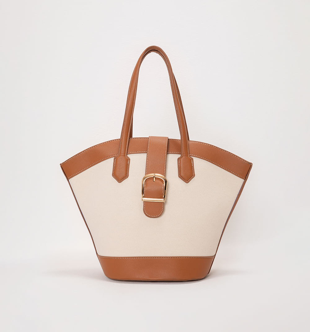 Bolso de hombro en canvas, y con hebilla