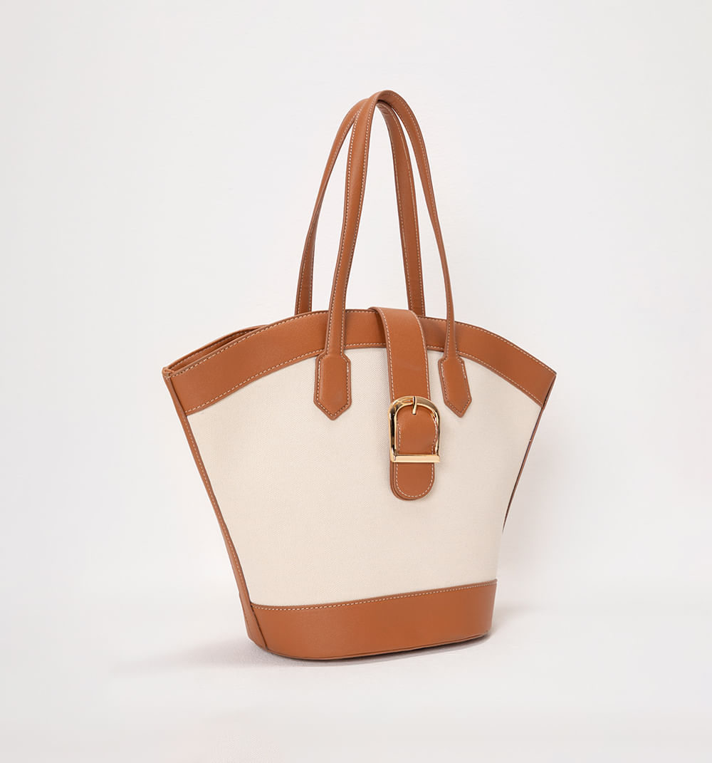 Bolso de hombro en canvas, y con hebilla