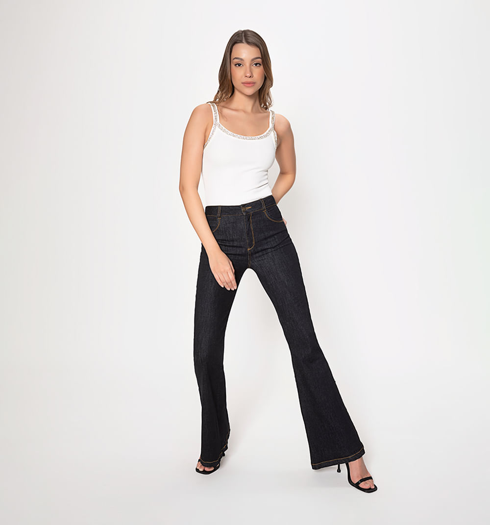 Body de tiras y cuello con cristales