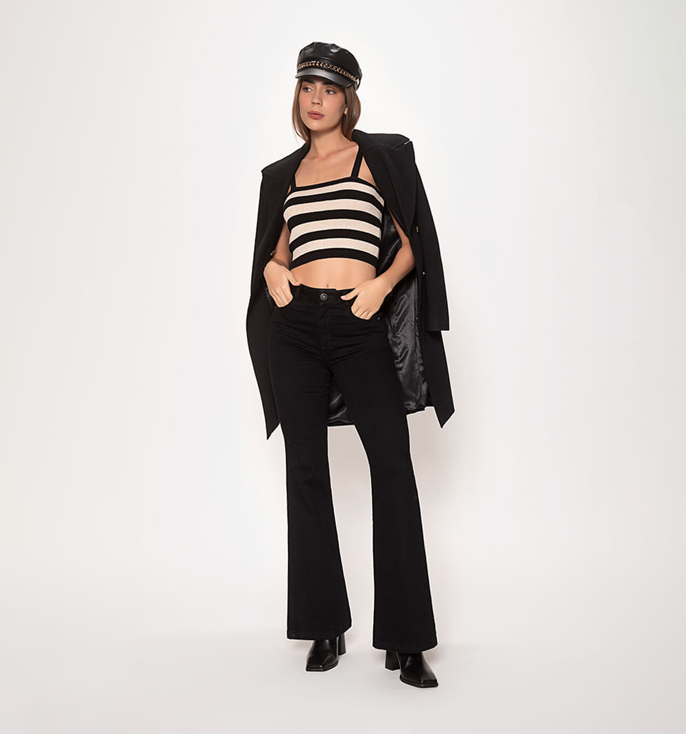 Blusa en jacquard de punto cruzado