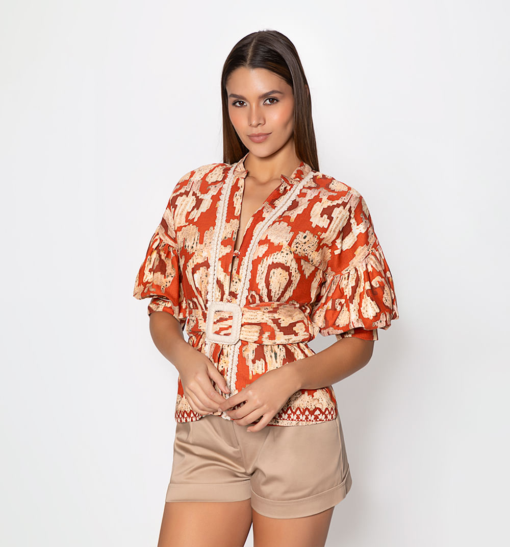 Busa manga 3/4 con cinturon