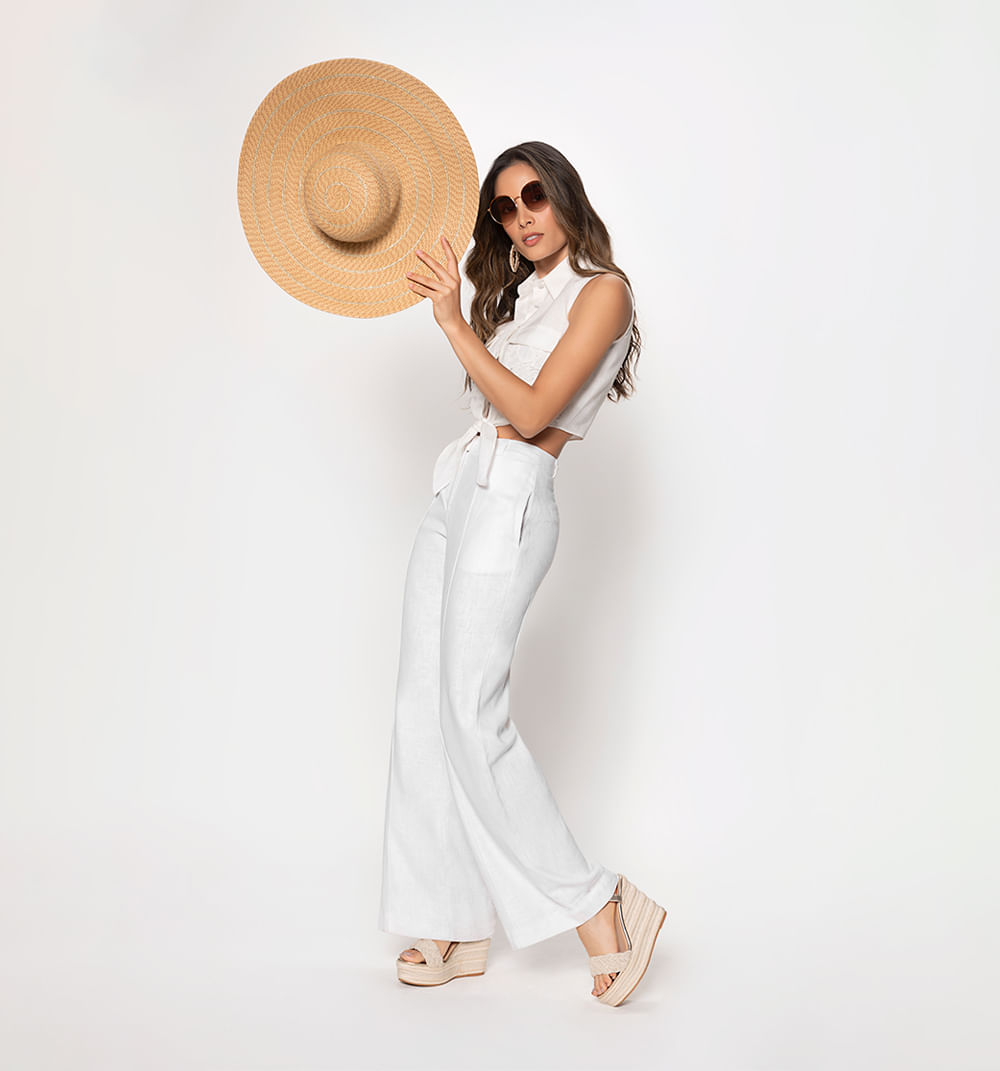 Blusa sisa de amarre con bolsillos front