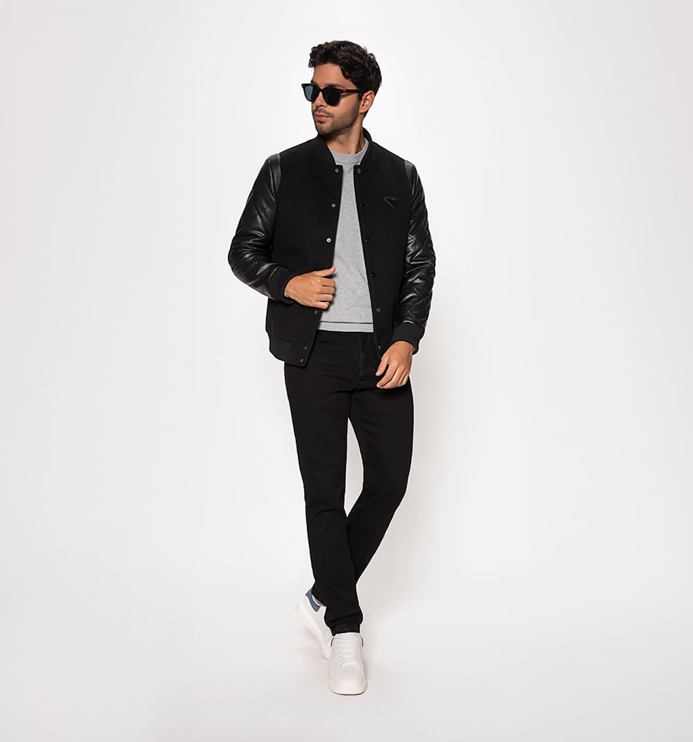 Chaqueta de hombre tipo bomber en paño y
