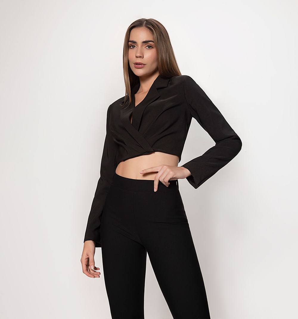 Chaqueta manga larga  frente cruzado con