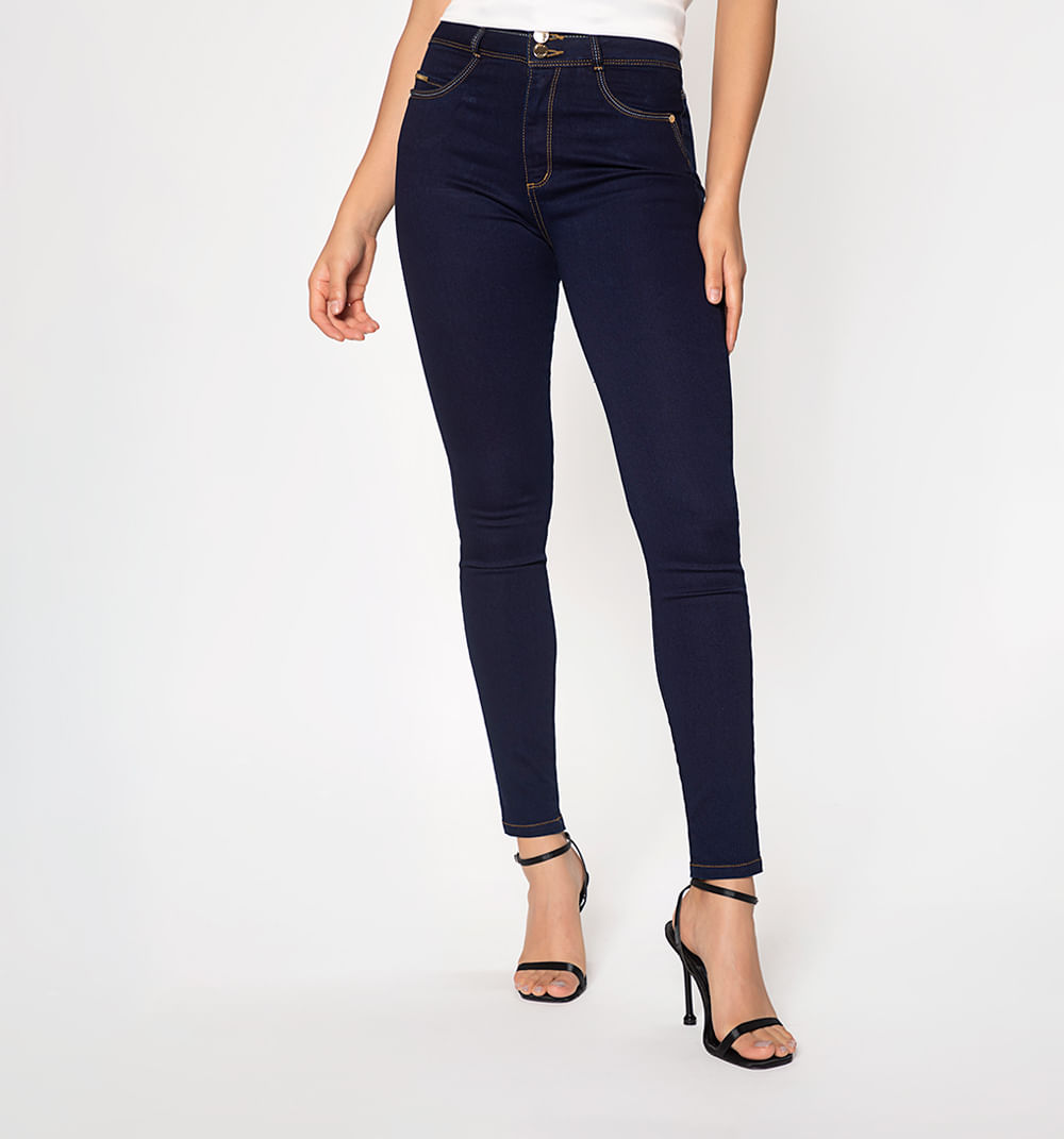 Jean ultraslim tiro super alto, pretina