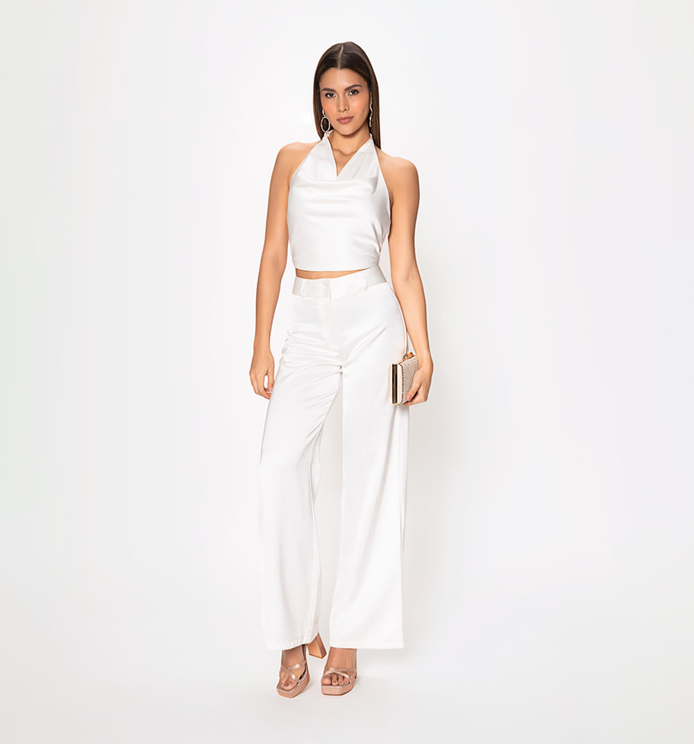 Blusa corta escote halter de amarre en p