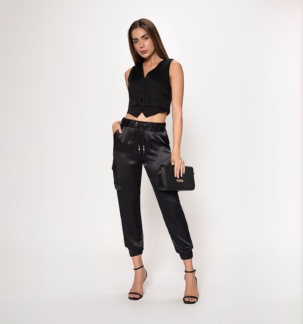 Pantalon cargo con cordon
