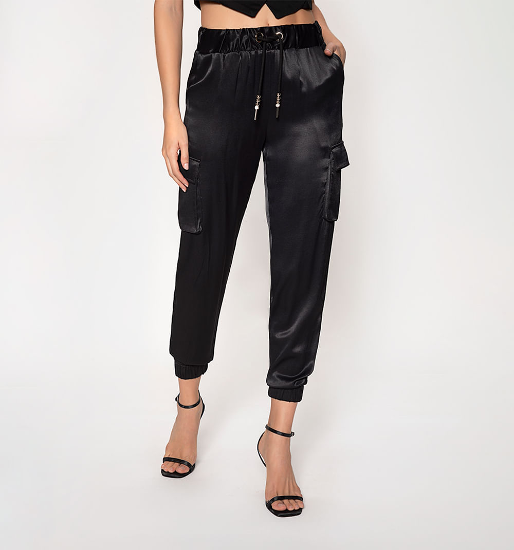 Pantalon cargo con cordon