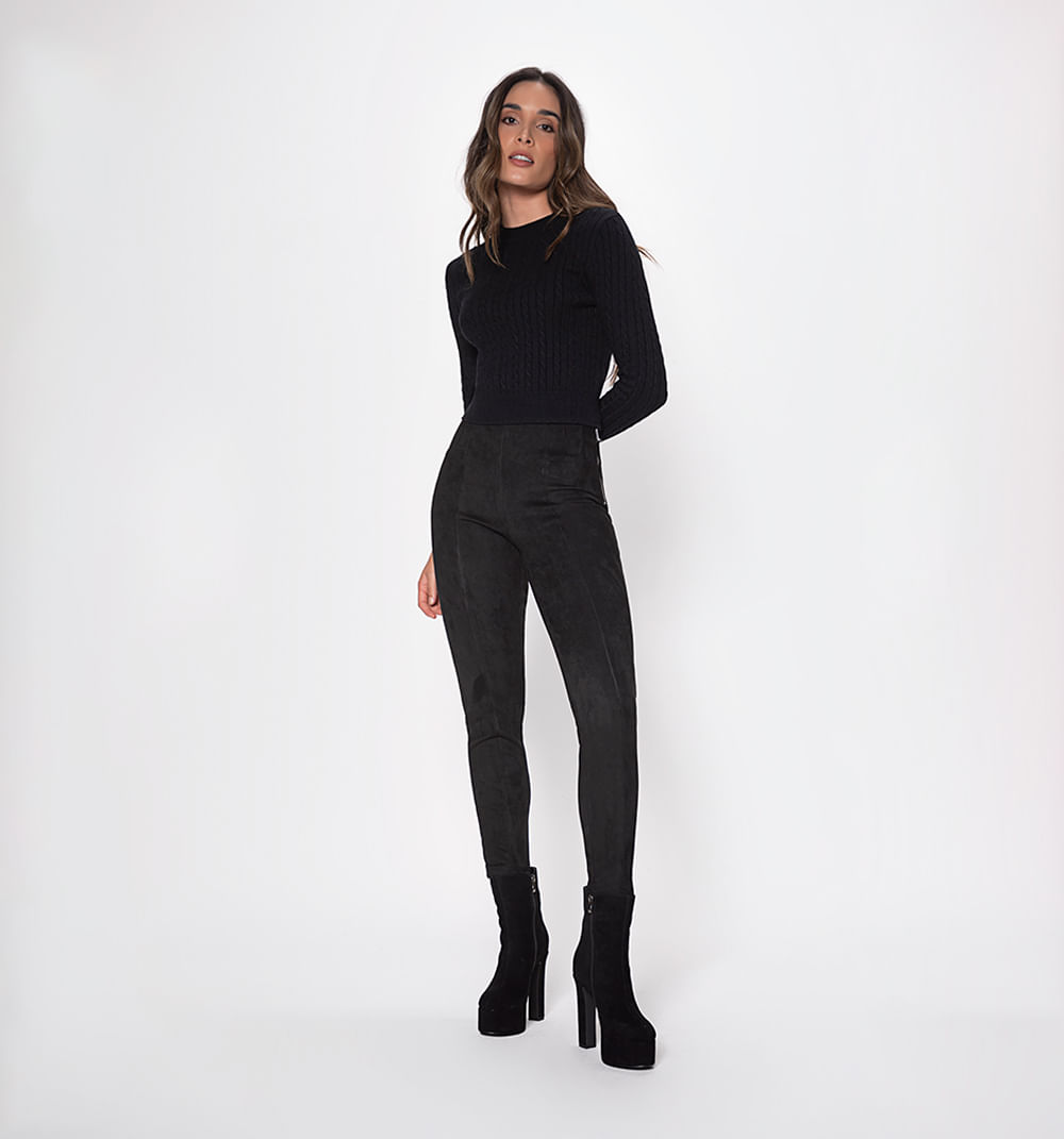Leggins pitillo tiro super alto con cort