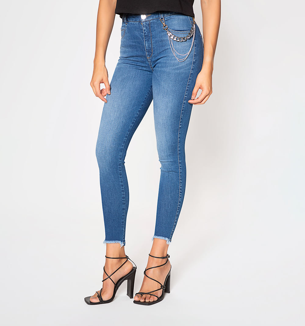 Jean ultraslim tiro alto con elastico en