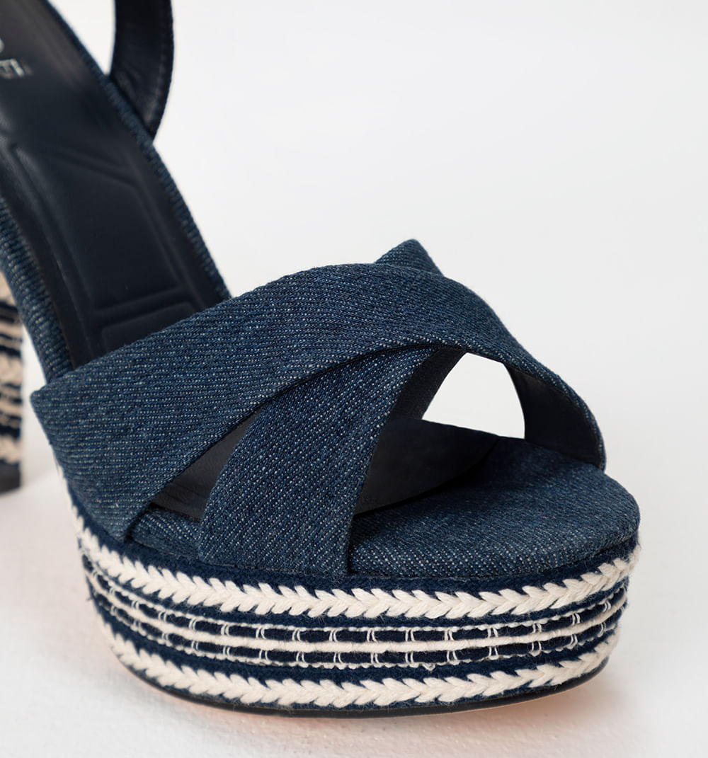 Sandalia tacon plataforma  denim