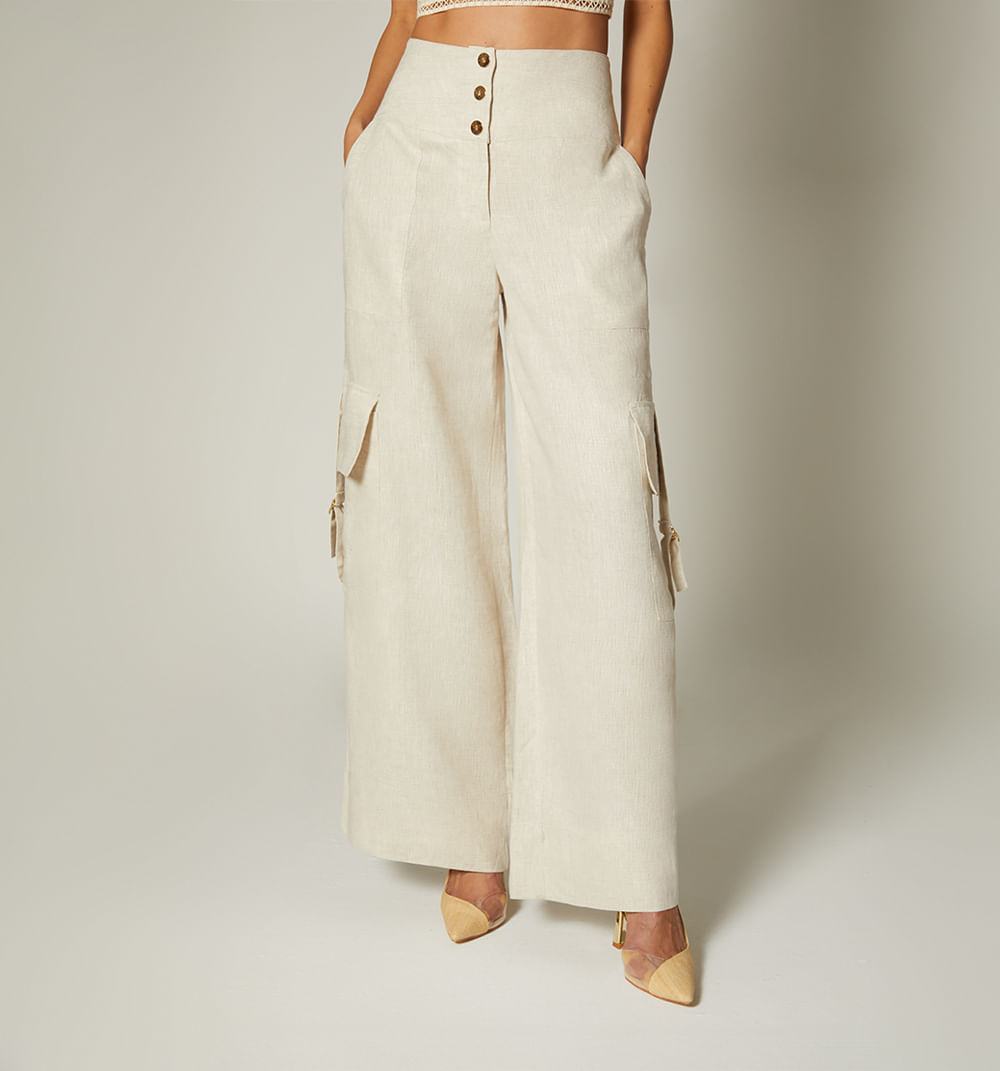 Pantalón cargo tiro alto