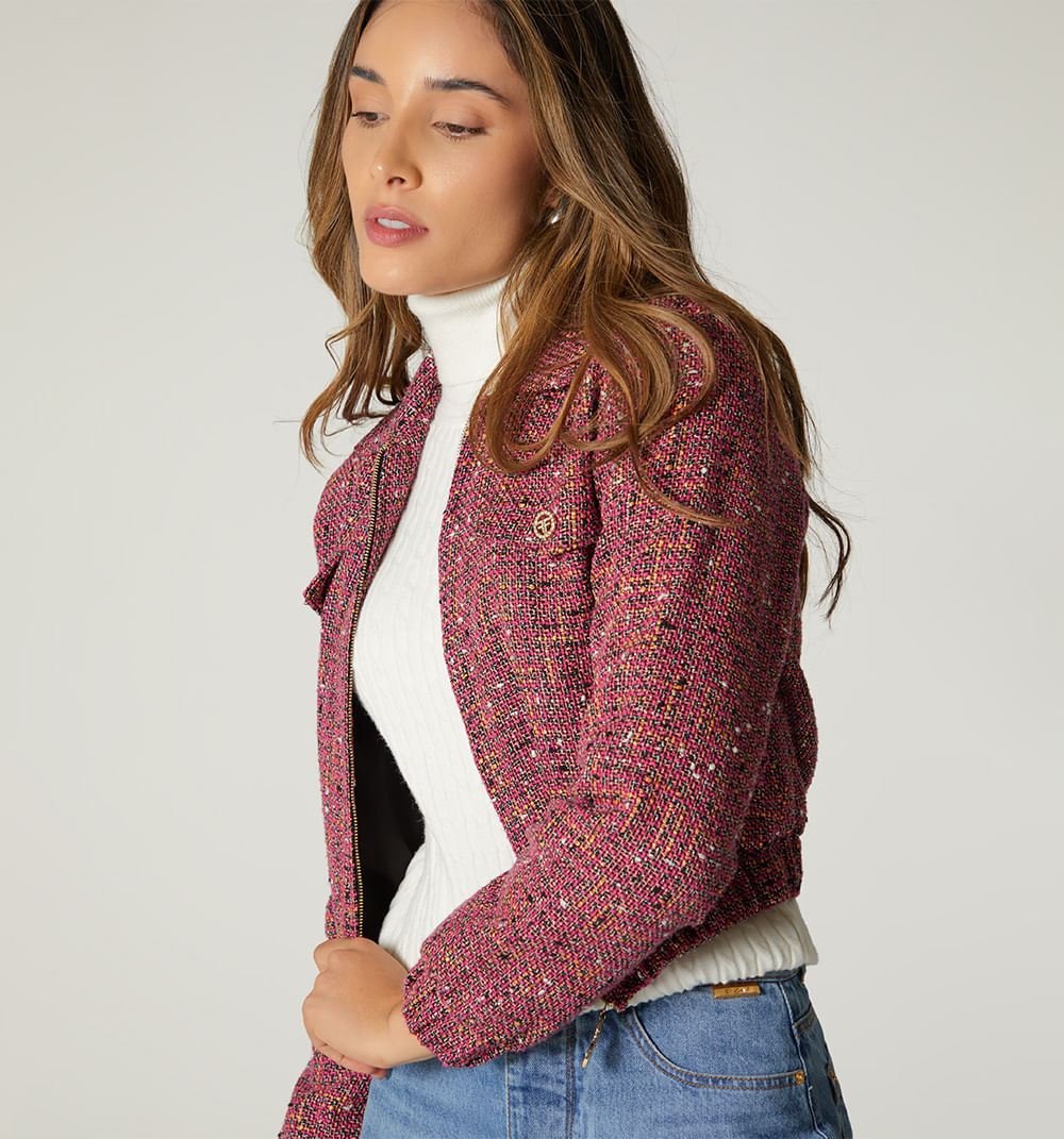 Chaqueta manga larga con cremallera fron