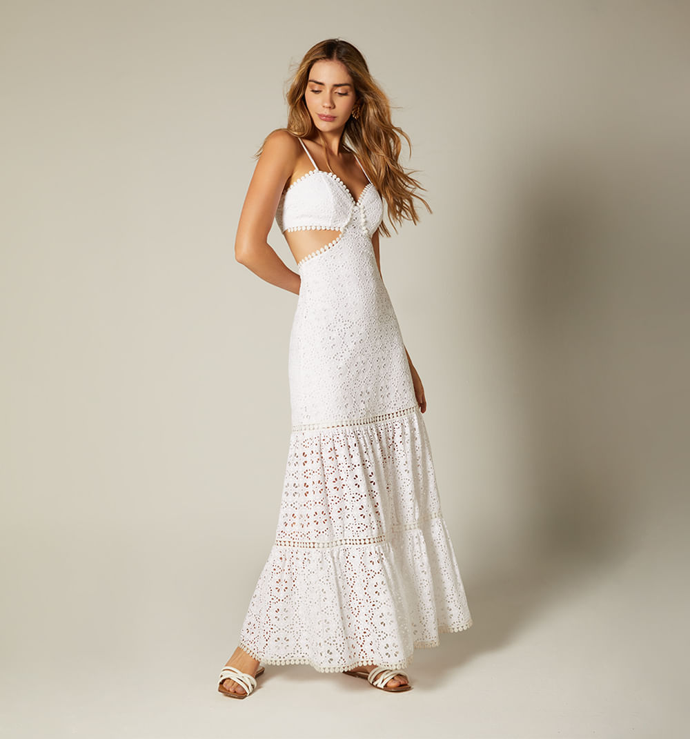 Vestido largo hojarota