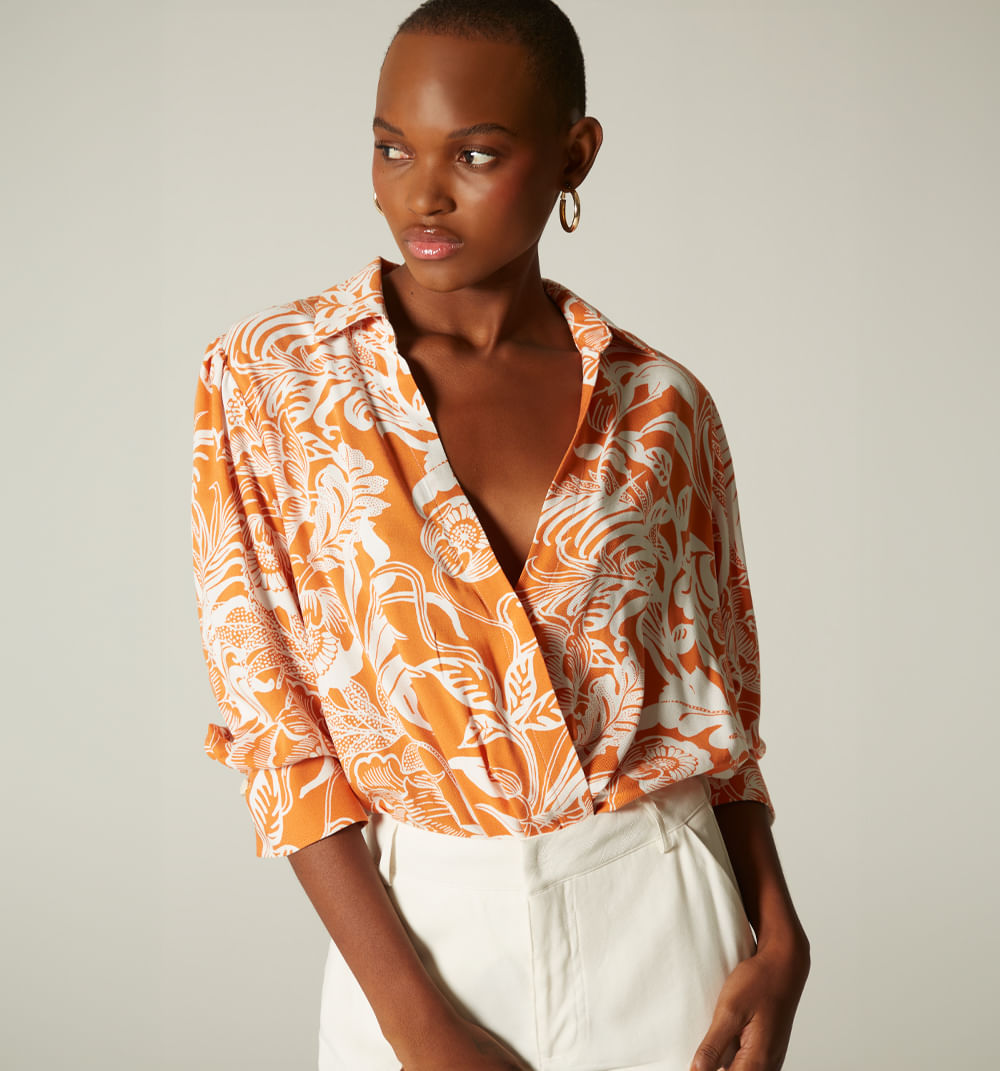 Body camisero cruzado estampado