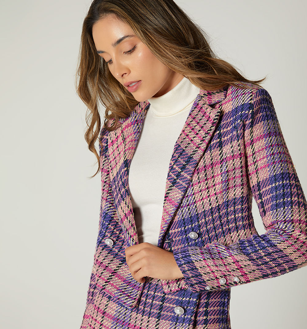 Blazer corto manga larga cruzado