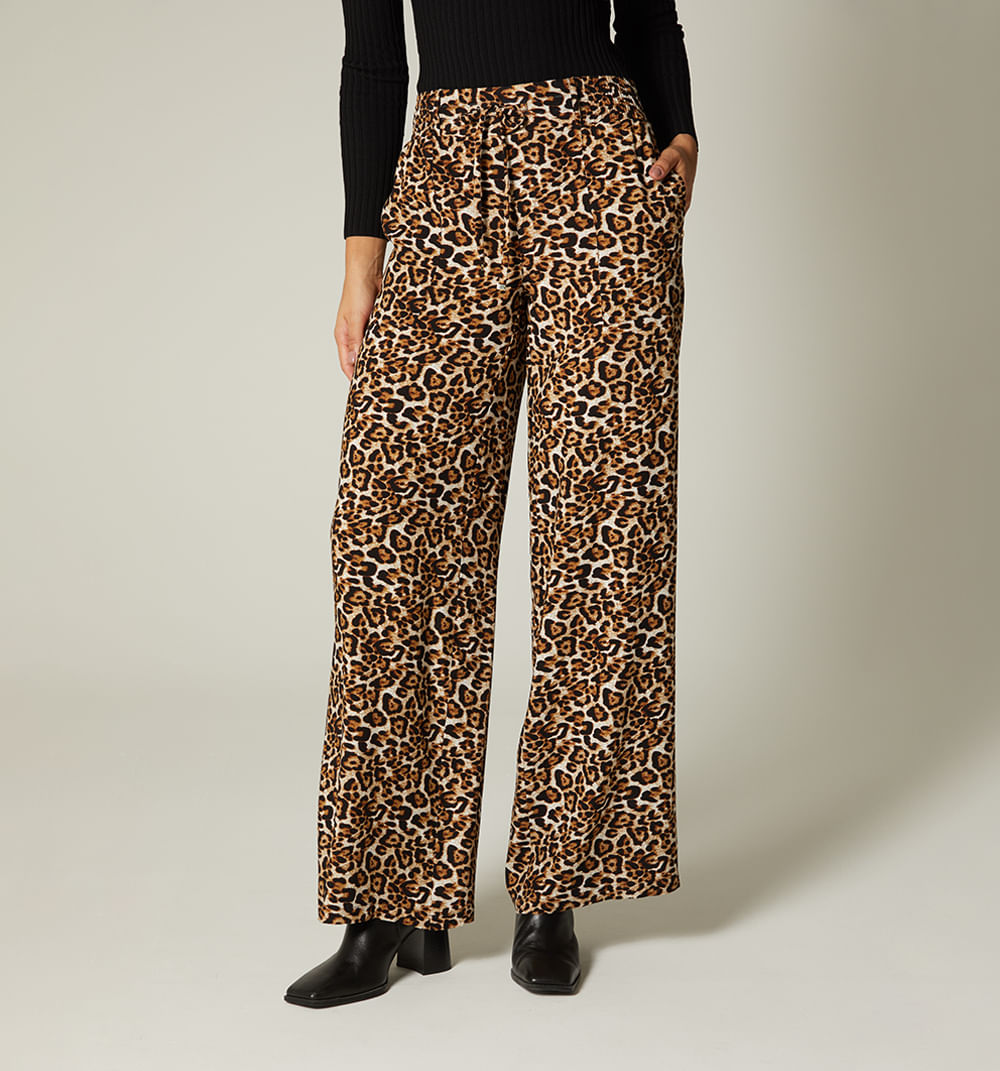 Pantalon palazo, pretina ruchada con jar