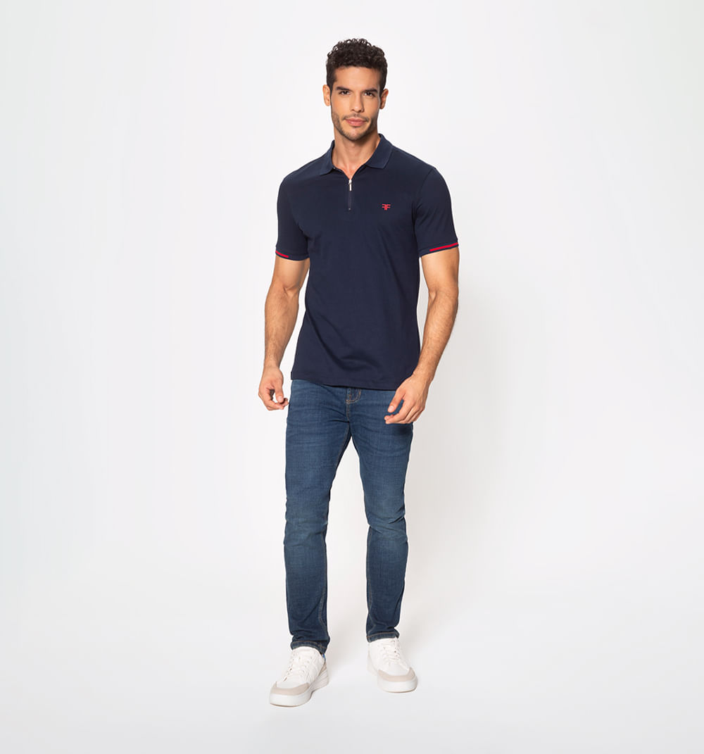 Polo con cierre doble ff slim fit
