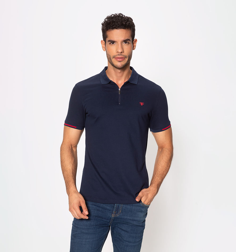 Polo con cierre doble ff slim fit