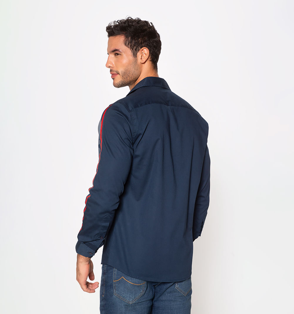 Camisa manga larga slim fit con cinta en