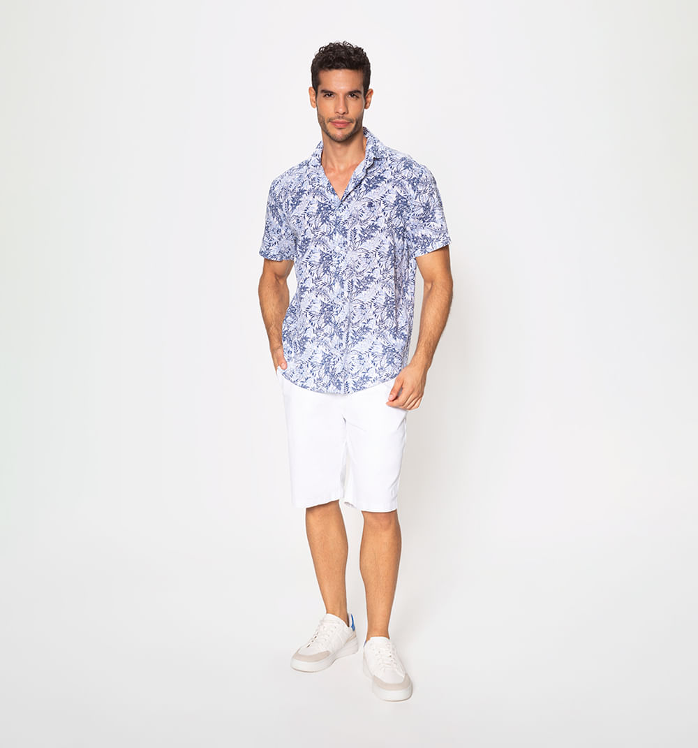 Camisa estampada manga corta regular fit