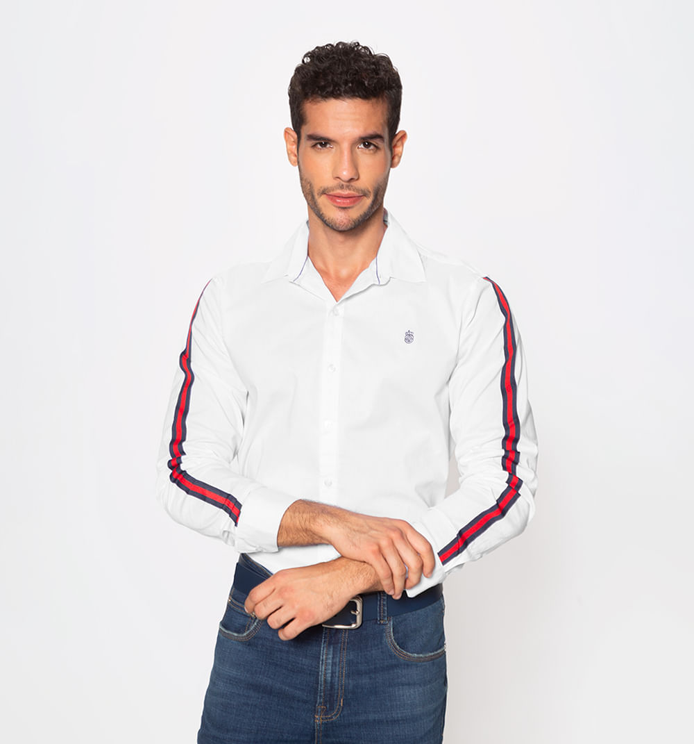 Camisa manga larga slim fit con cinta en