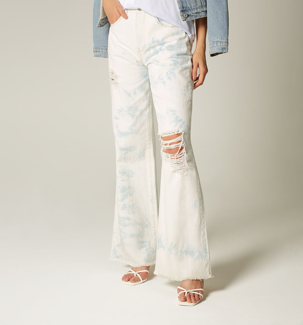 Jeans bota recta tiro alto, cinco bolsil