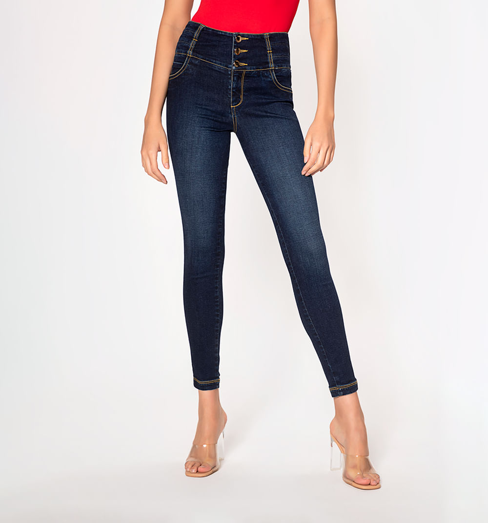 Jeggins tiro alto pretina ancha con cort