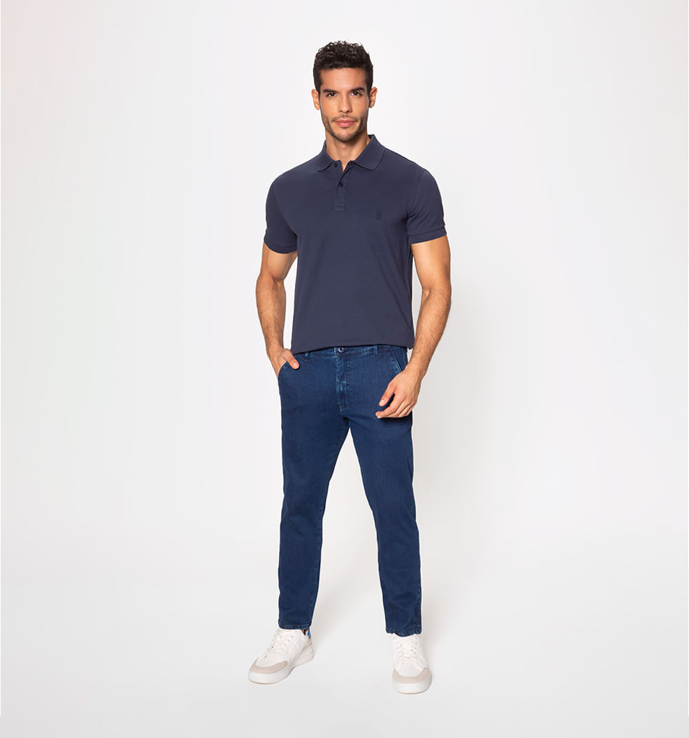 Pantalón tipo chino en indigo
