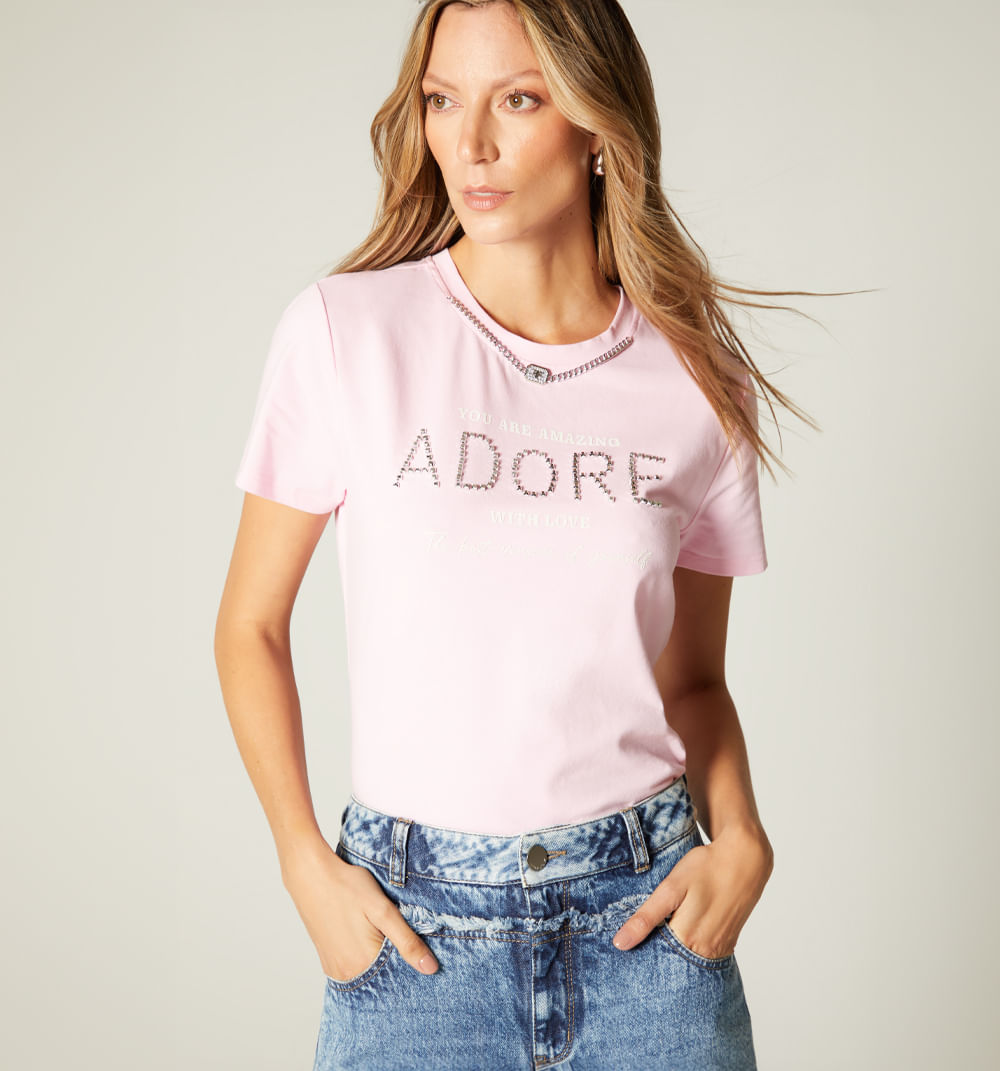 Camiseta adore con taches