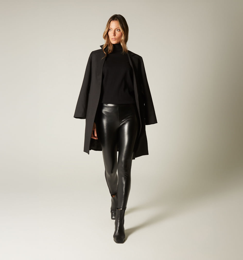 Leggins pitillo tiro alto con  telas com