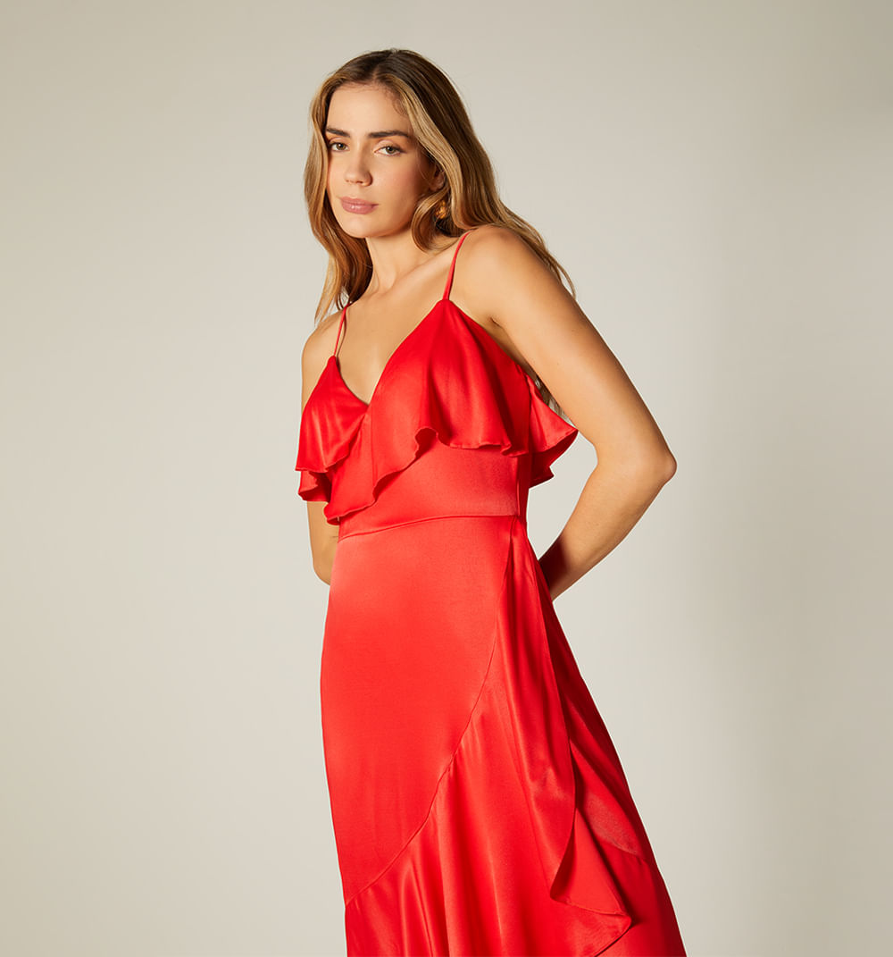 Vestido largo de tiras con bolero