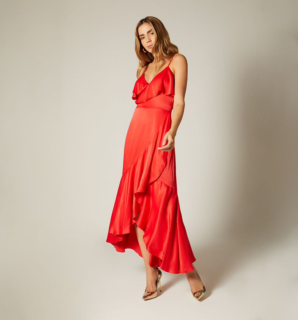 Vestido largo de tiras con bolero