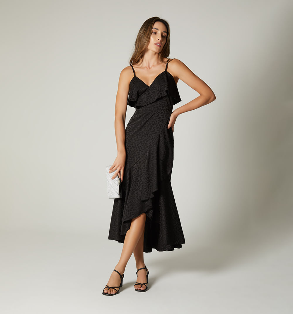 Vestido largo de tiras con bolero