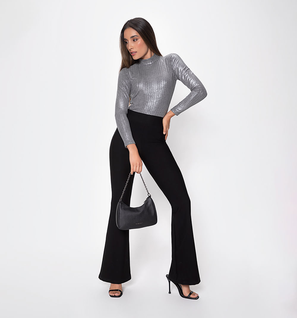 Blusa manga larga cuello tortuga