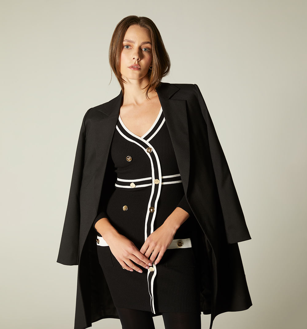 Vestido ml tejido con vivos en contraste