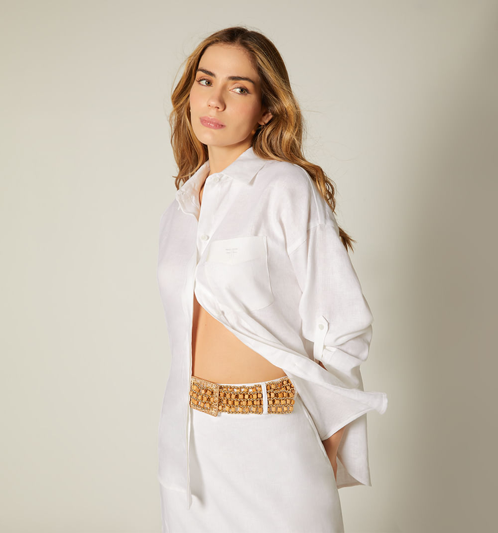 Bluson camisero manga 3/4 con bolsillo b