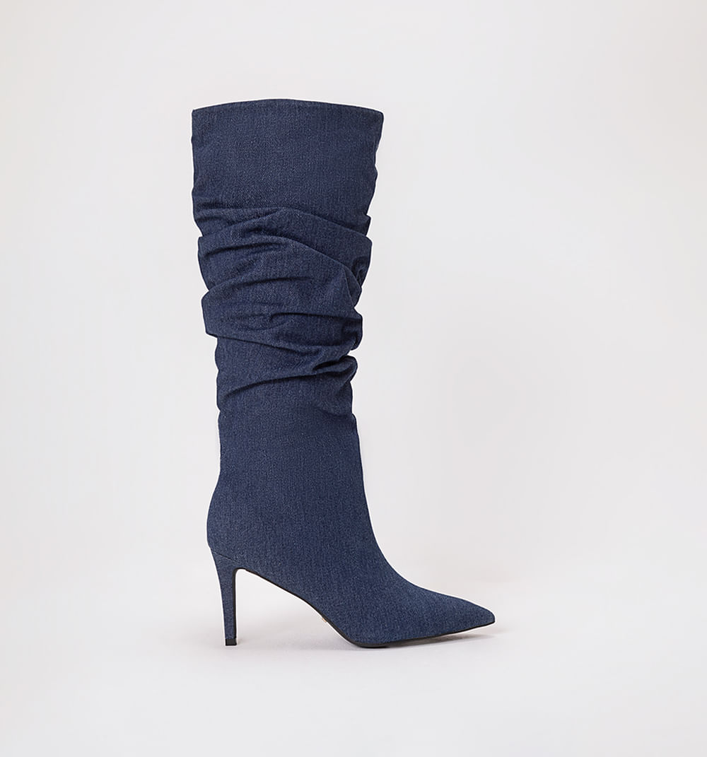 Bota caña alta denim