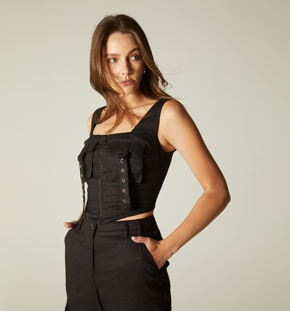 Blusa con bolsillos