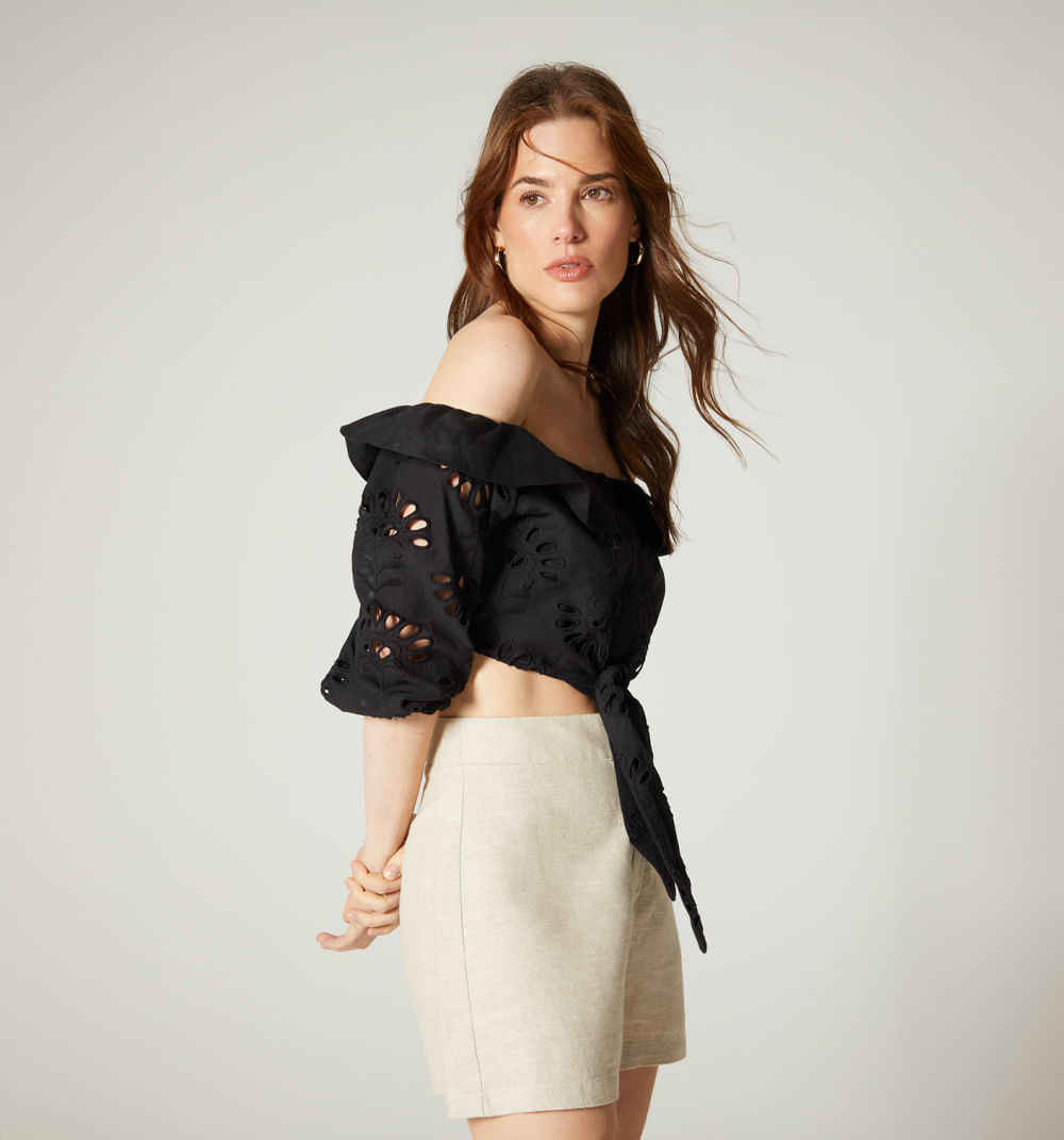 Blusa bandeja de amarrar