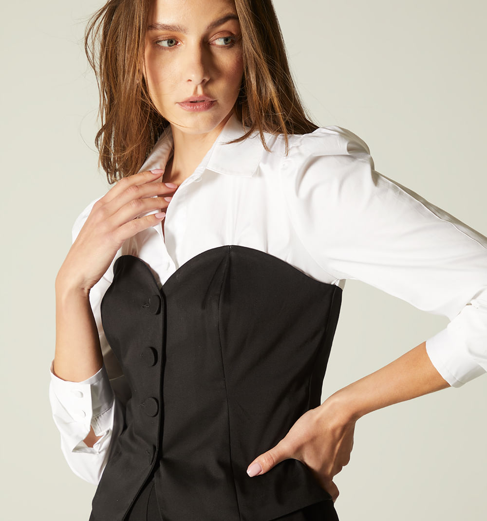 Blusa  manga larga con staple