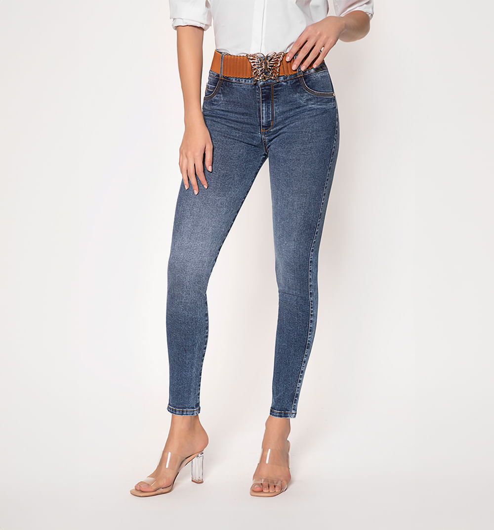 Jean ultraslim tiro alto, levanta, corre