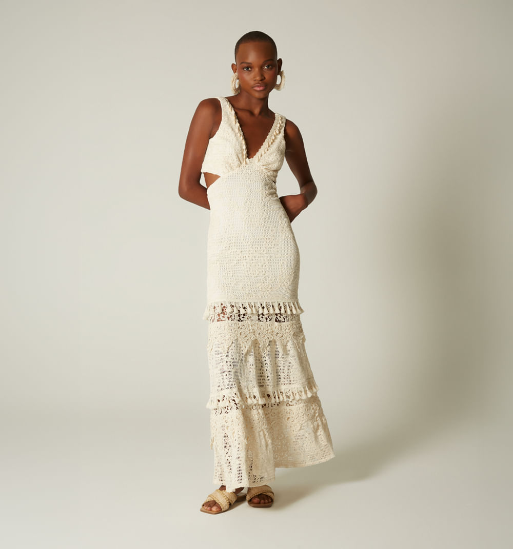 Vestido largo de amarre en espalda