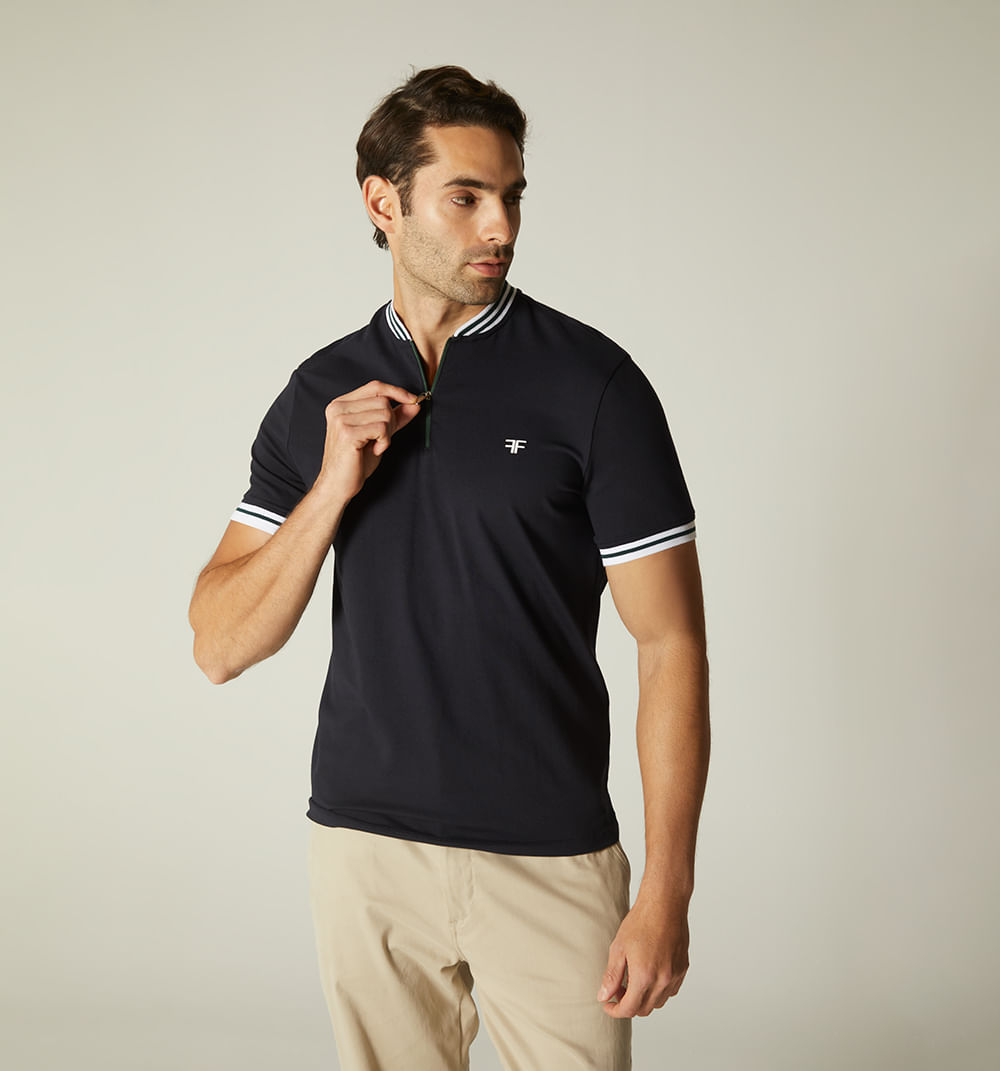 Polo para hombre slim fit cuello neru y