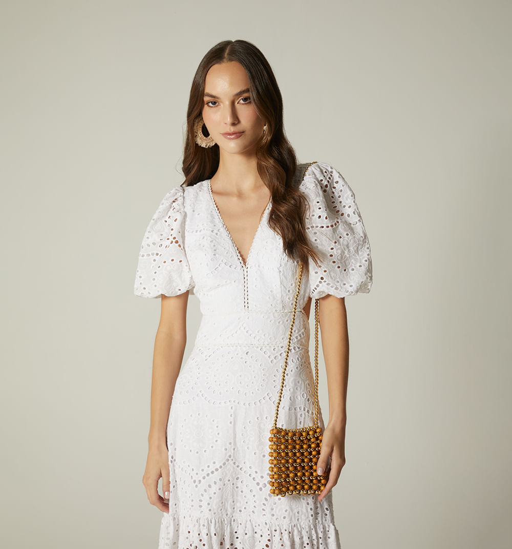Vestido largo con moño en espalda