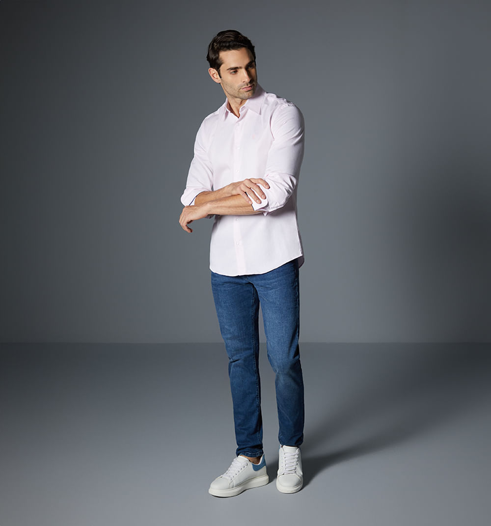 Camisa para hombre manga larga mil rayas